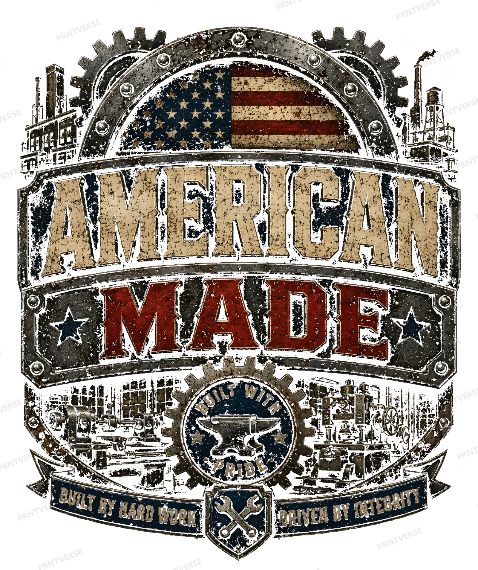 American Made Industrial Worker Pride design preview wrapped on a mug