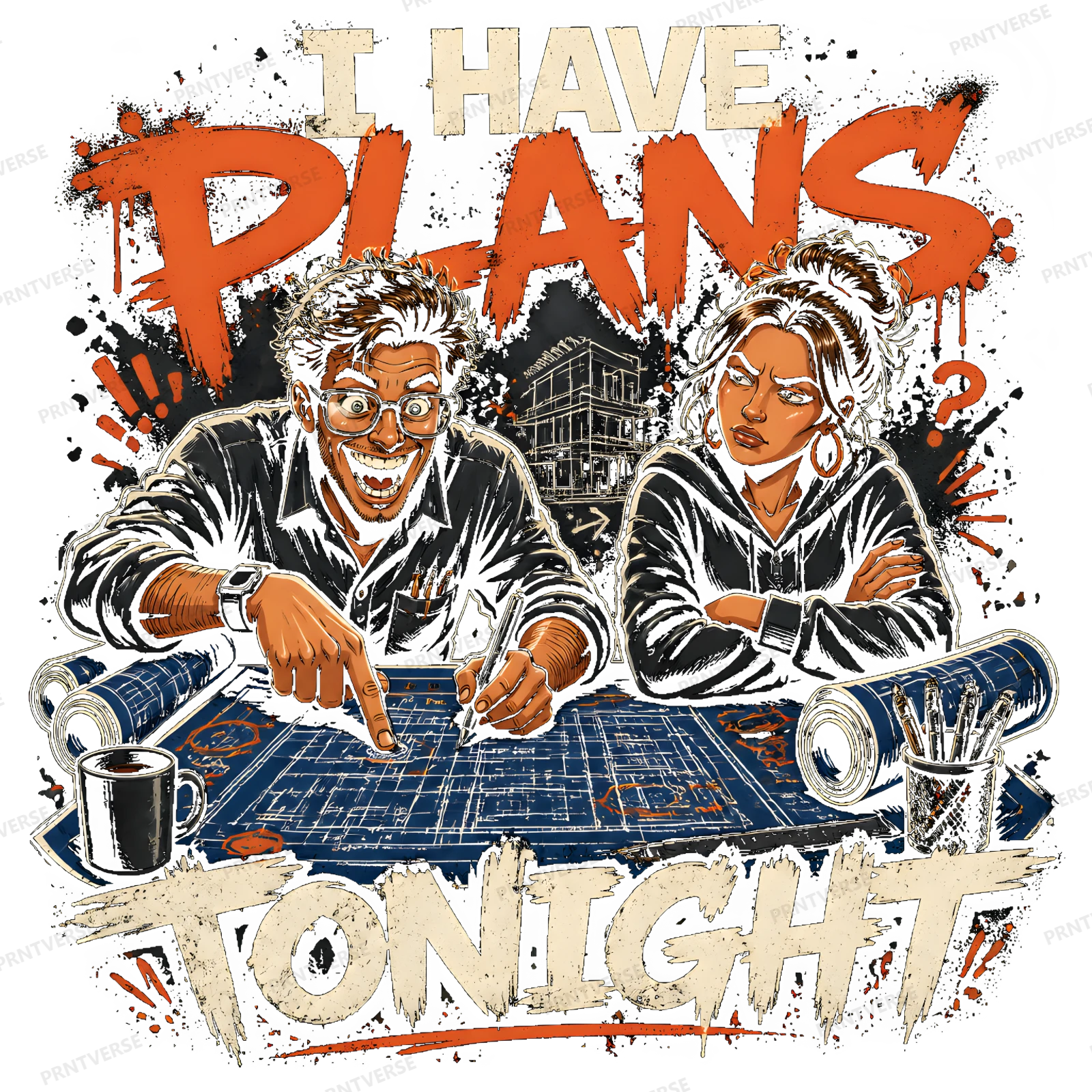 I Have Plans Tonight Architectural Humor Art design preview wrapped on a mug