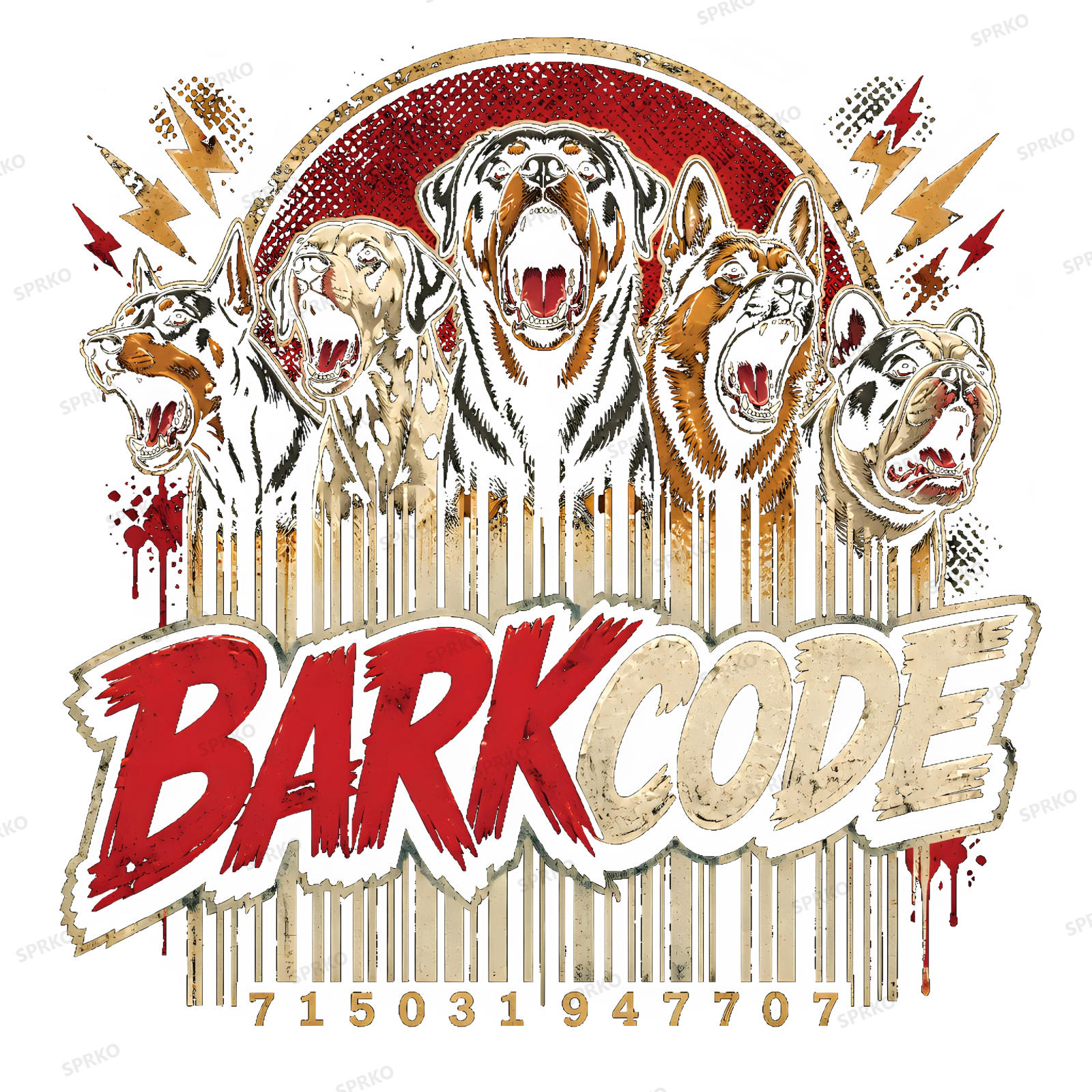 Barkcode Dog Breeds with Barcode design preview wrapped on a mug