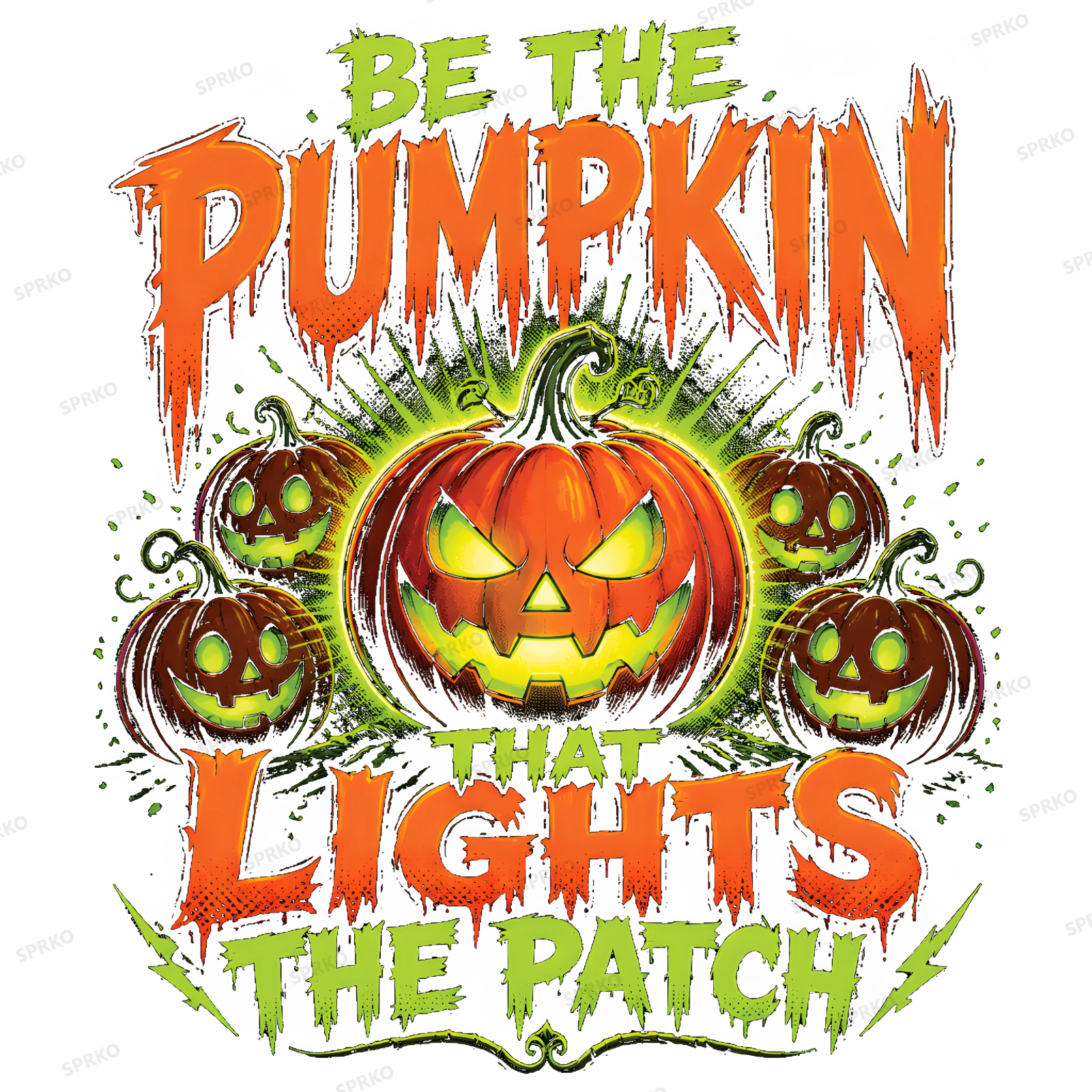 Be The Pumpkin That Lights The Patch Halloween Design design preview wrapped on a mug