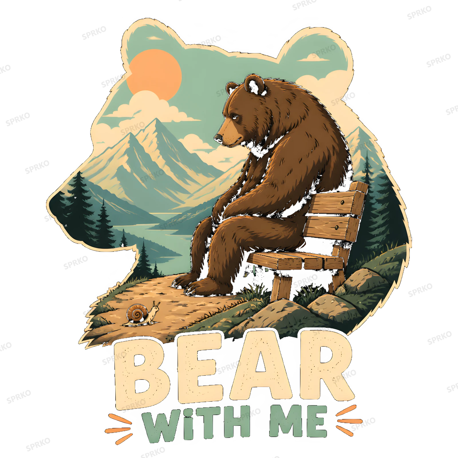 Bear With Me Funny Pun Wildlife Design design preview wrapped on a mug