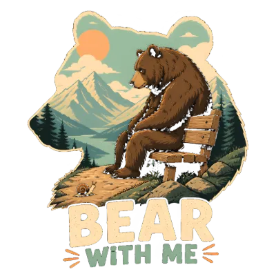 Bear With Me Funny Pun Wildlife Design