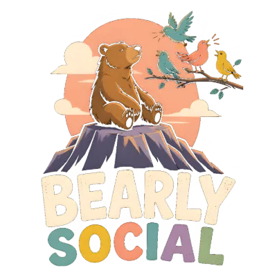 Bearly Social Introvert Pun Cartoon