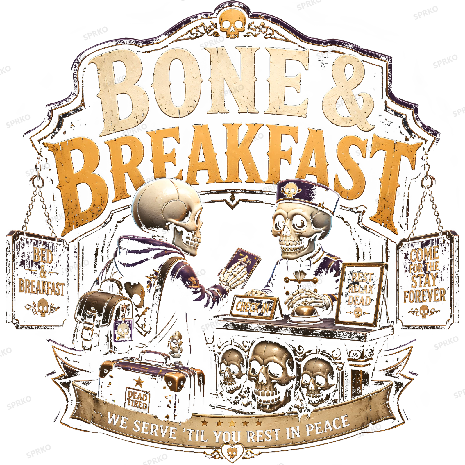 Bone & Breakfast Skeleton Hotel design preview wrapped on a mug