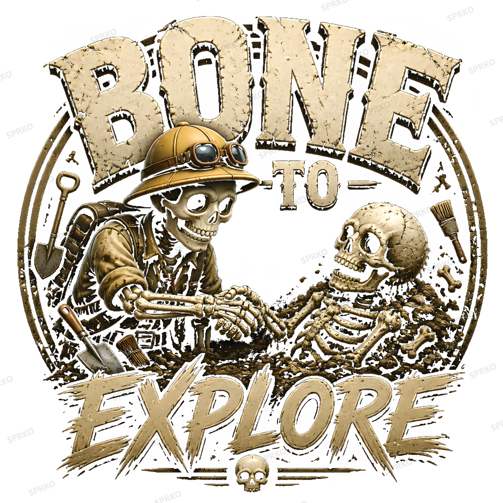 Bone To Explore Skeleton Archeologist Pun design preview wrapped on a mug