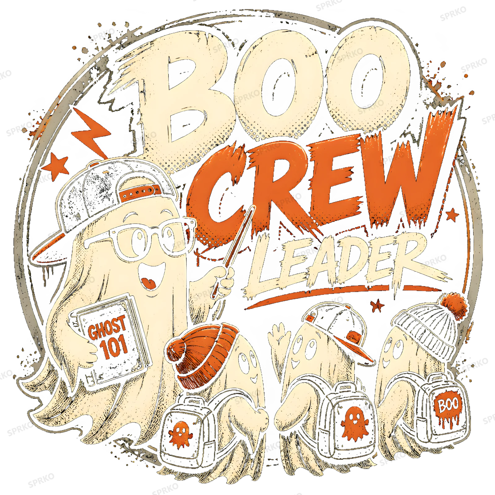 Boo Crew Leader Halloween Ghost Teacher Design design preview wrapped on a mug