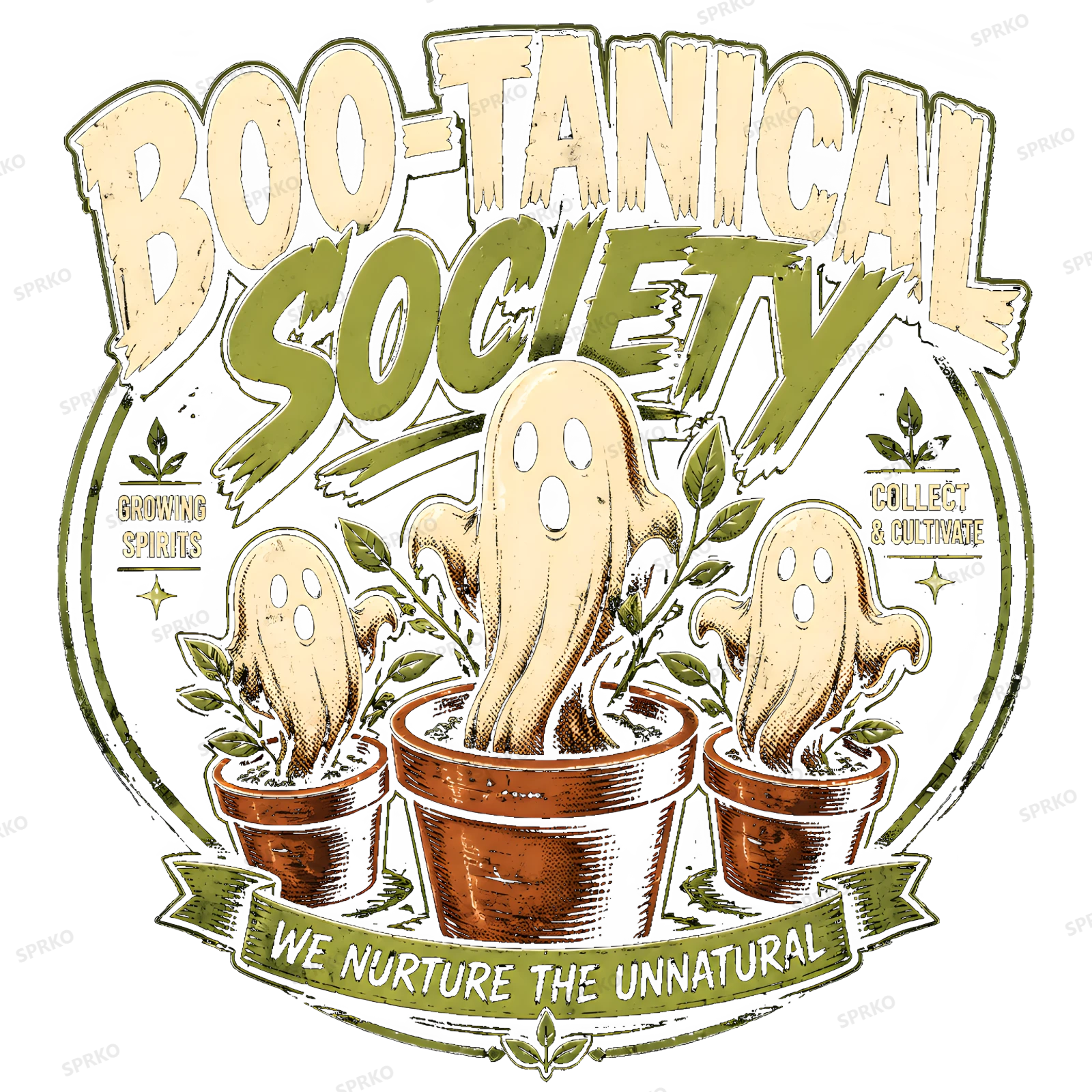 Boo-tanical Society Funny Gardening Ghost Design design preview wrapped on a mug