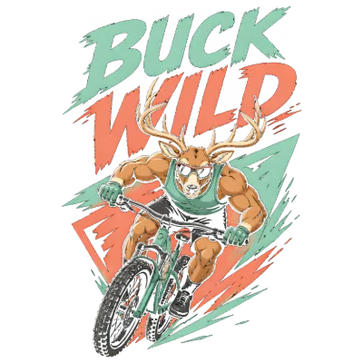 Buck Wild Deer Mountain Biker Design