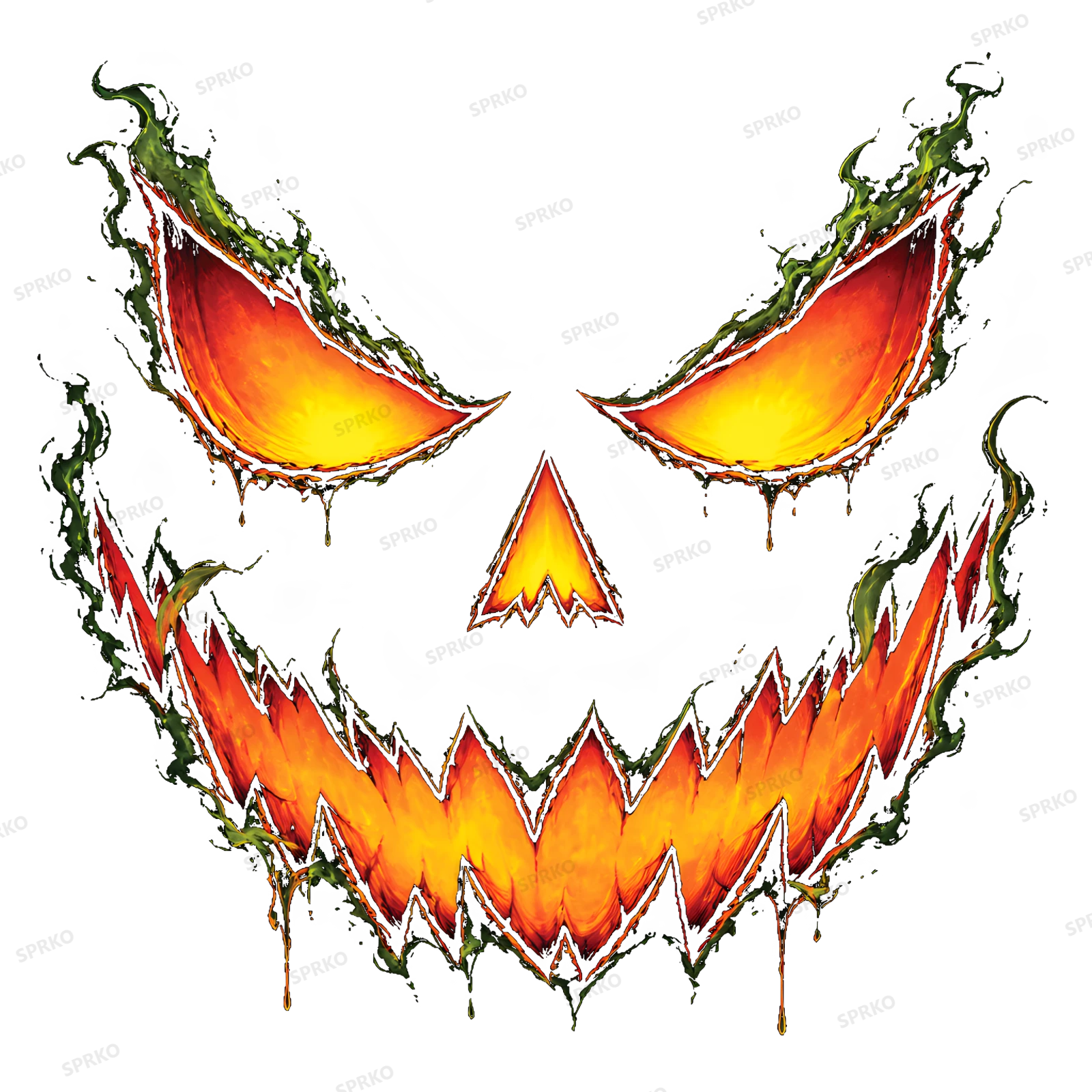 Burning Jack O Lantern Halloween Face design preview wrapped on a mug