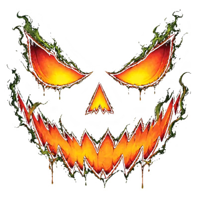 Burning Jack O Lantern Halloween Face