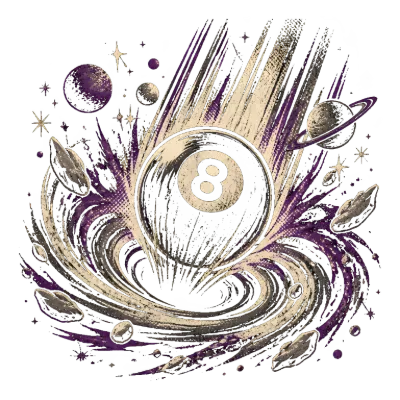 Cosmic 8 Ball with Planets and Asteroids