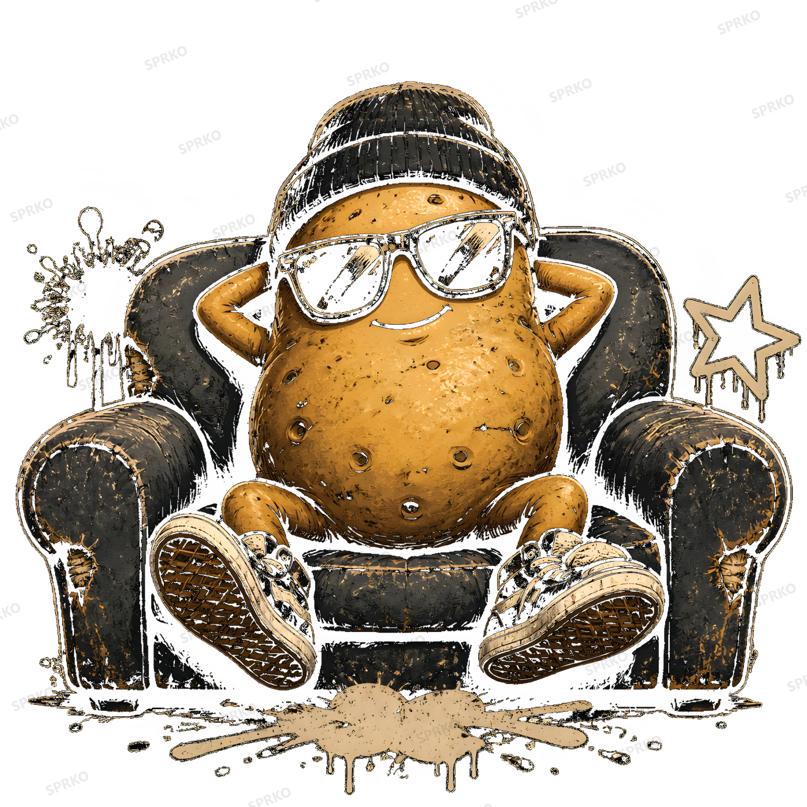 Couch Potato Relaxing Humor Design design preview wrapped on a mug