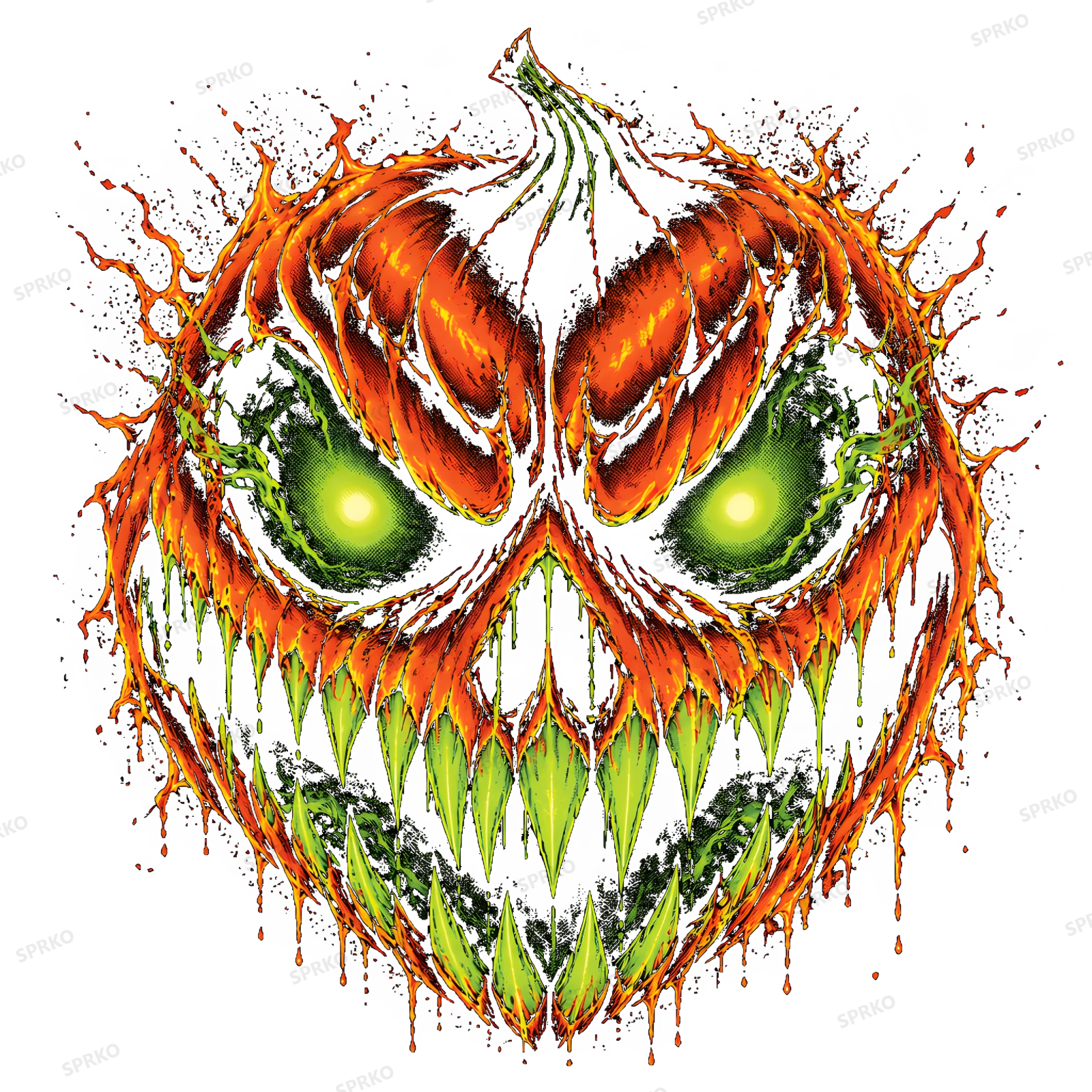 Creepy Jack-o'-Lantern Halloween Pumpkin design preview wrapped on a mug