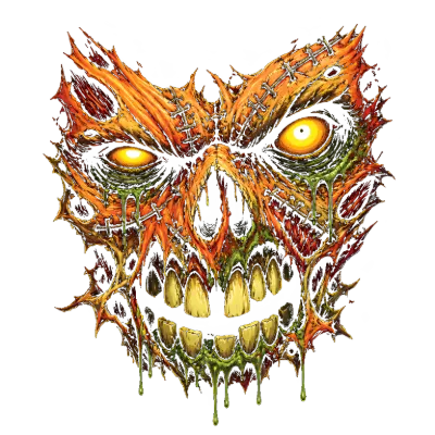 Creepy Jack-o'-Lantern Zombie Face