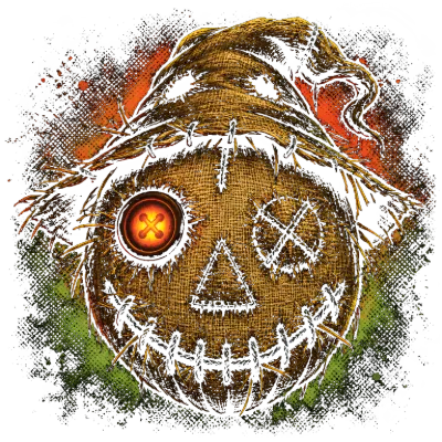 Creepy Scarecrow Halloween Jack-o-Lantern Face