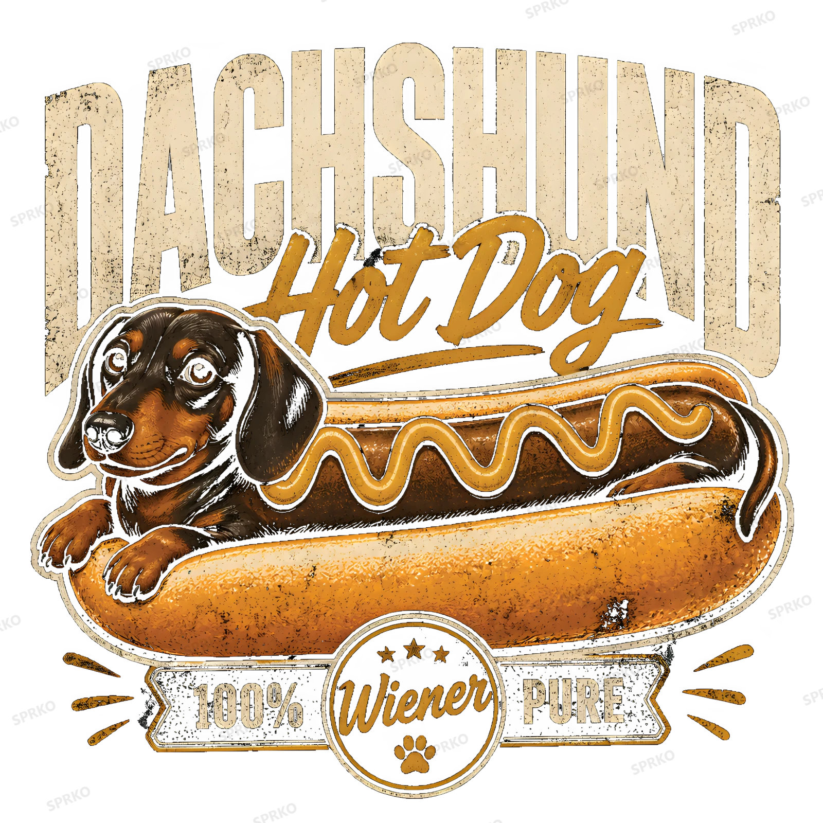 Dachshund Hot Dog 100% Wiener Pure design preview wrapped on a mug