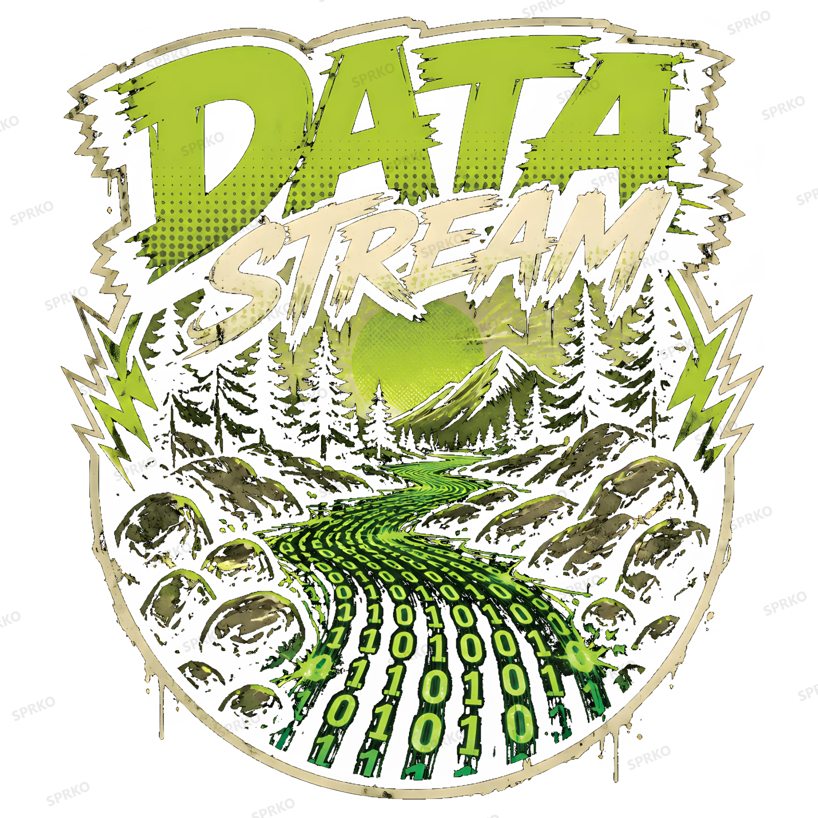 Data Stream Forest & Binary Code Design design preview wrapped on a mug