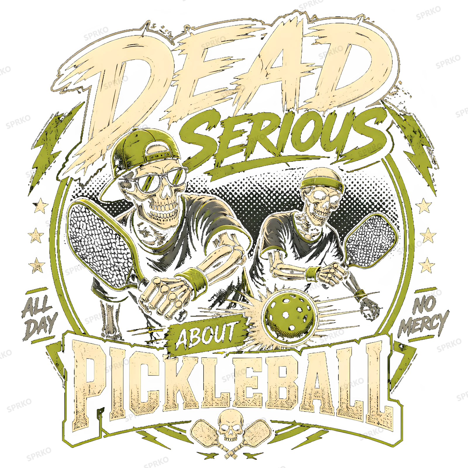 Dead Serious About Pickleball Skeleton Design design preview wrapped on a mug