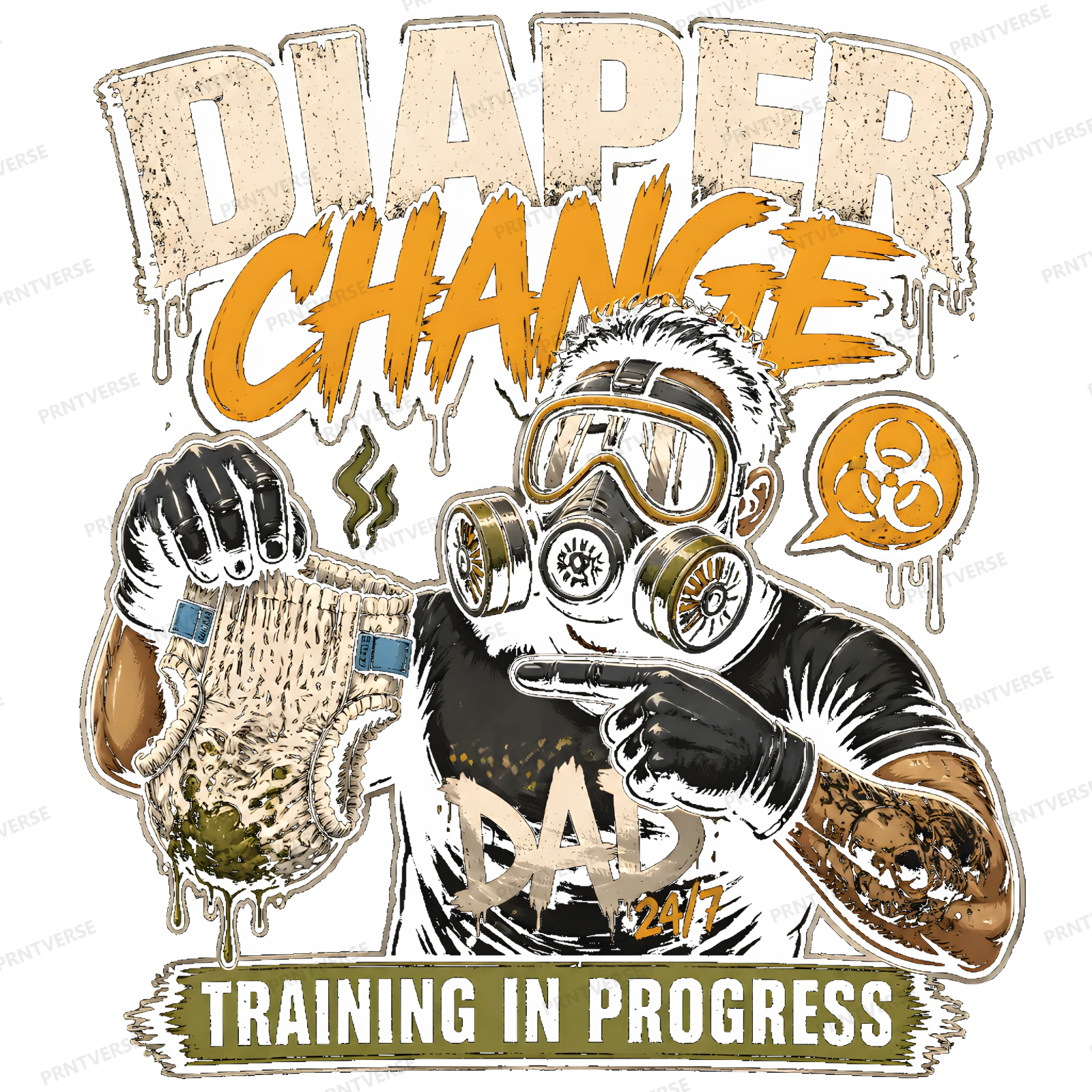 Diaper Change Training In Progress design preview wrapped on a mug
