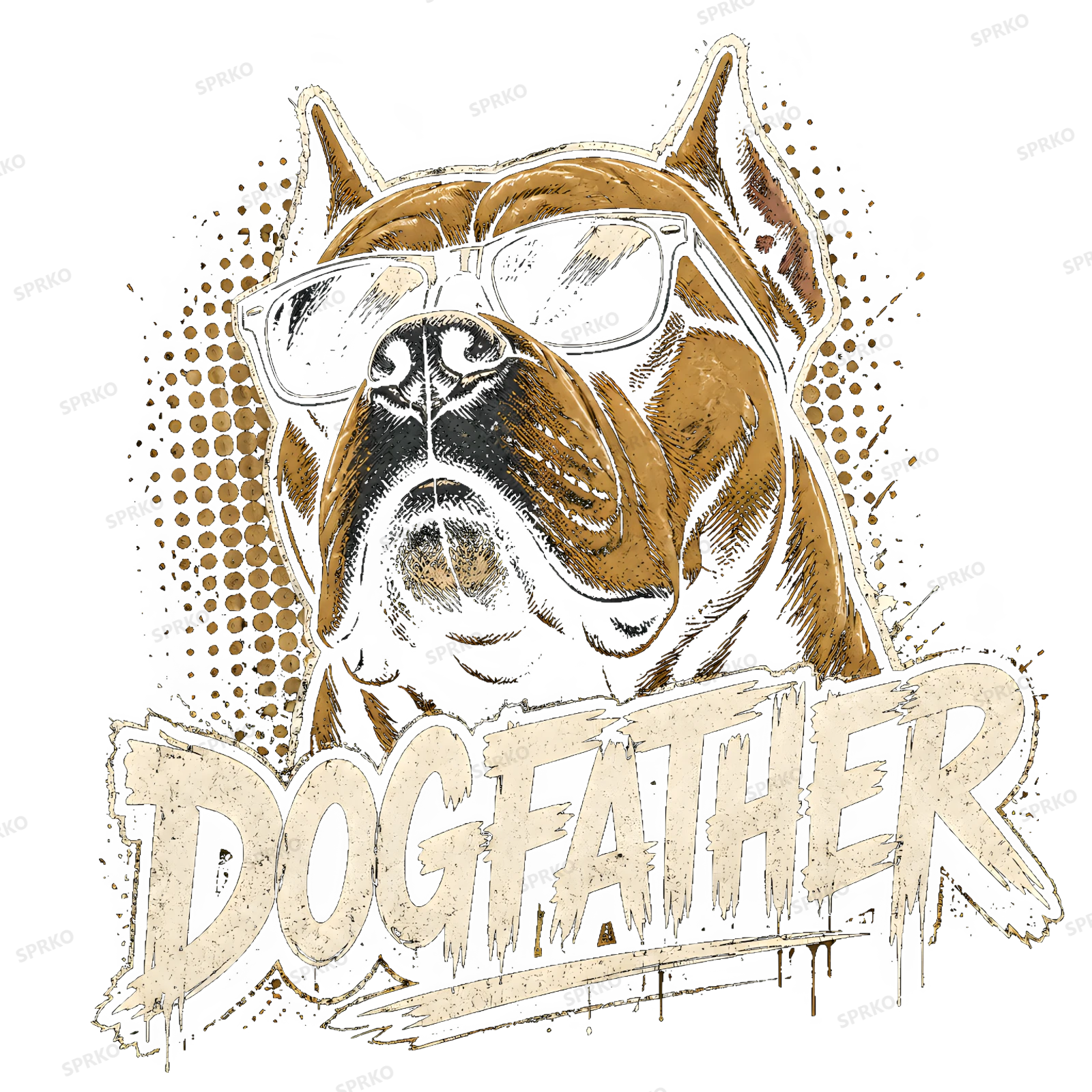 Dogfather with Sunglasses Funny Dog Design design preview wrapped on a mug