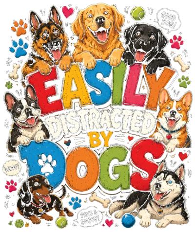 Easily Distracted By Dogs Colorful Breeds