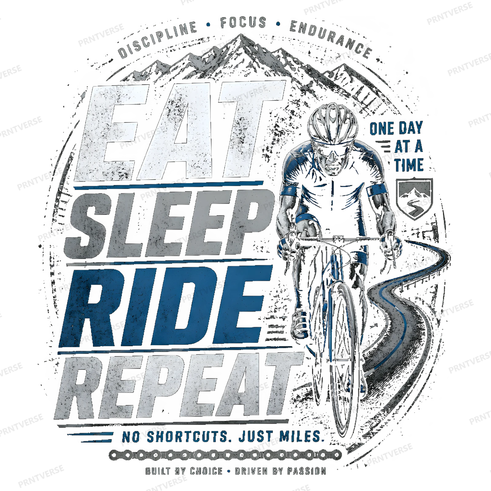 Eat Sleep Ride Repeat Cycling Endurance design preview wrapped on a mug