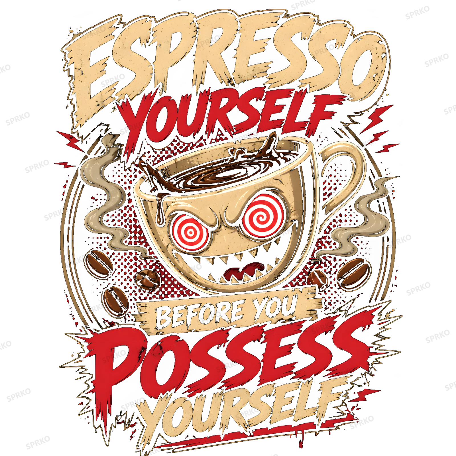 Espresso Yourself Before You Possess Yourself design preview wrapped on a mug