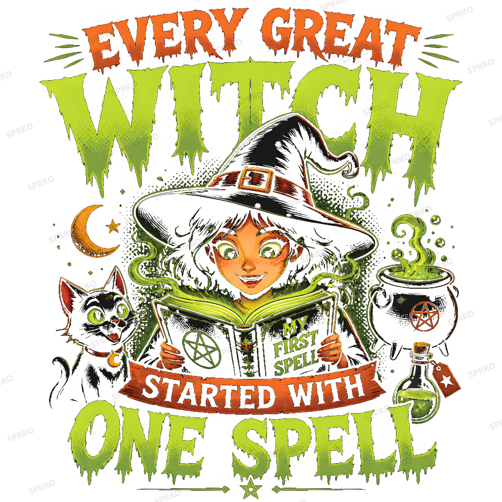 Every Great Witch Started With One Spell Design design preview wrapped on a mug