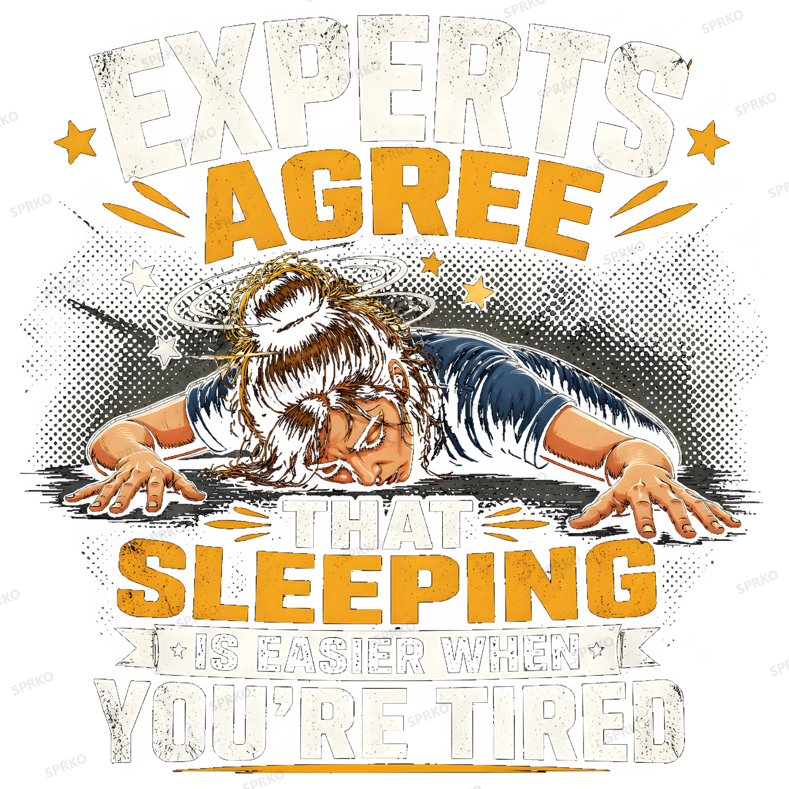 Experts Agree That Sleeping is Easier When You're Tired Funny Quote design preview wrapped on a mug