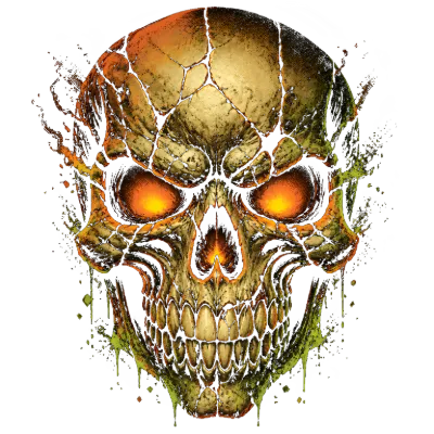 Fiery Skull Grunge Art