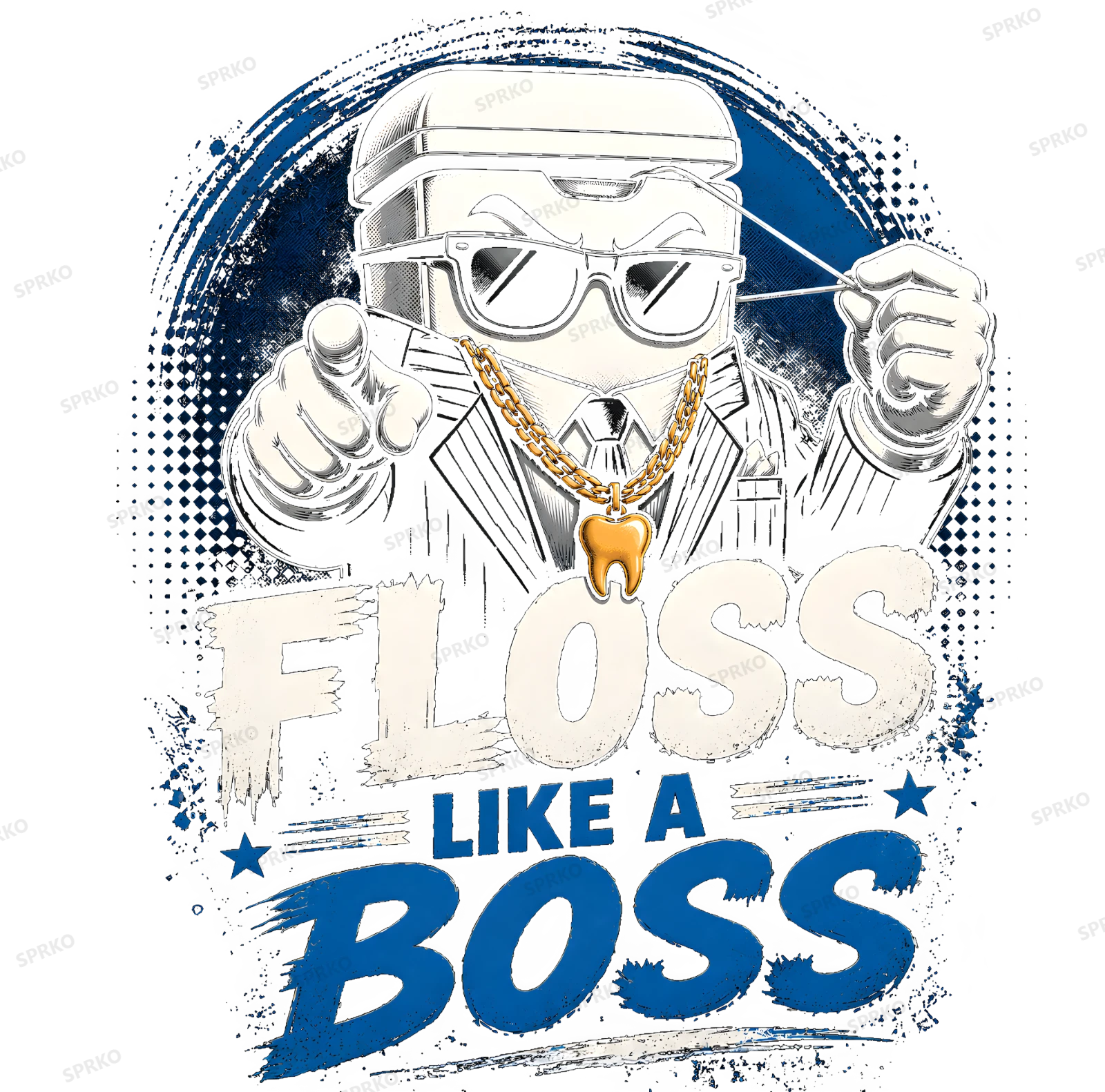 Floss Like a Boss Dental Humor Design design preview wrapped on a mug