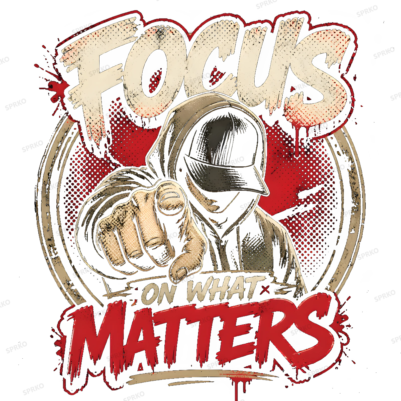 Focus On What Matters Streetwear Design design preview wrapped on a mug