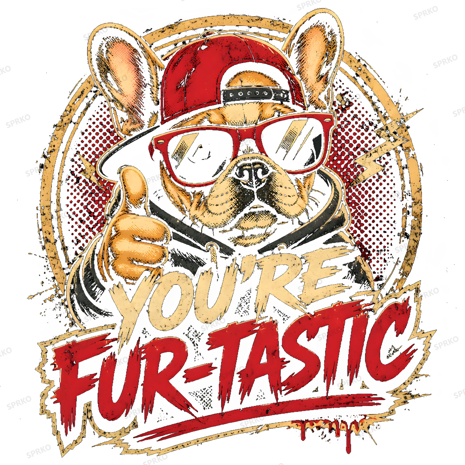 You're Fur-tastic French Bulldog Design design preview wrapped on a mug