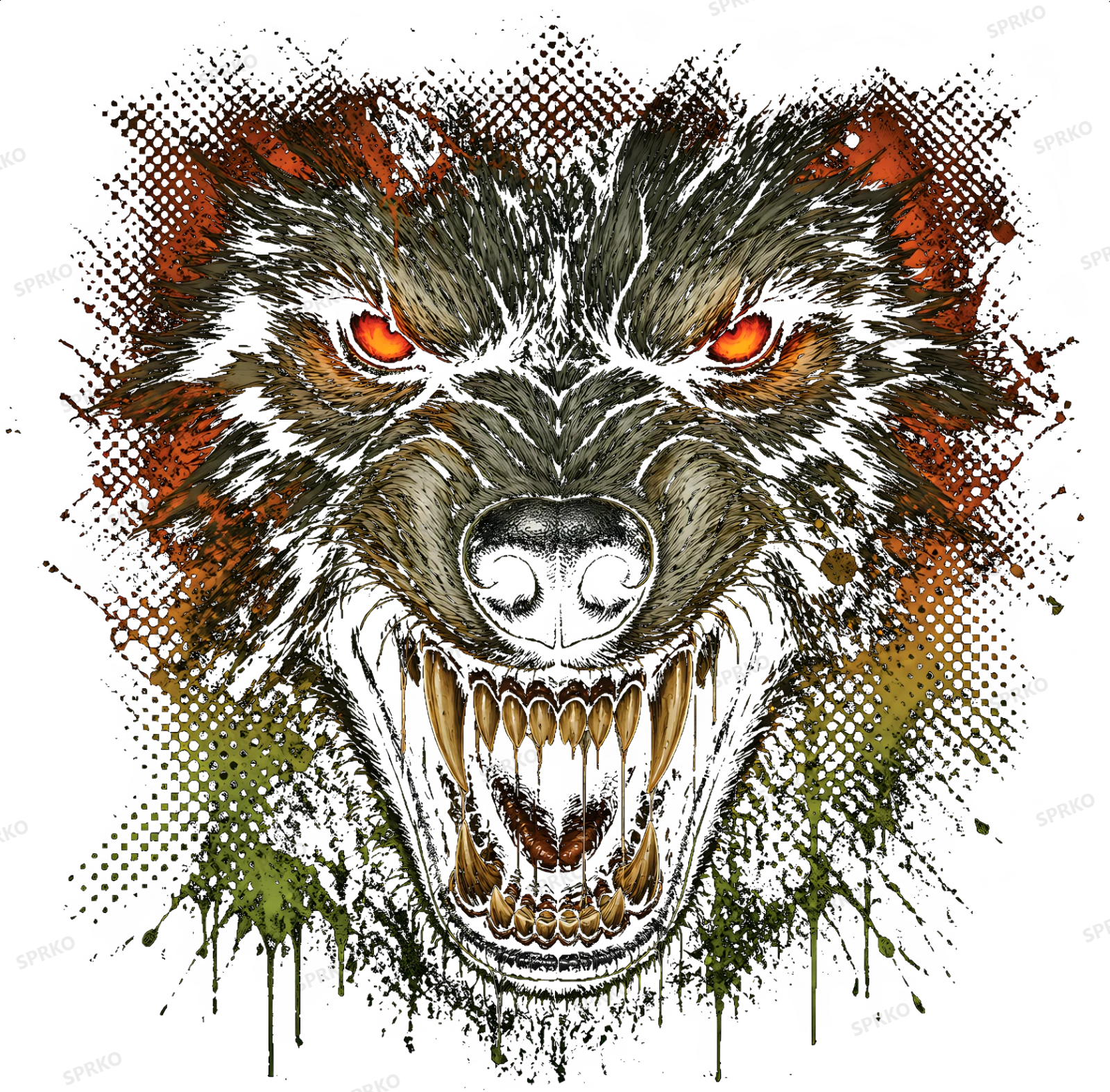 Furious Werewolf Rage Graphic design preview wrapped on a mug