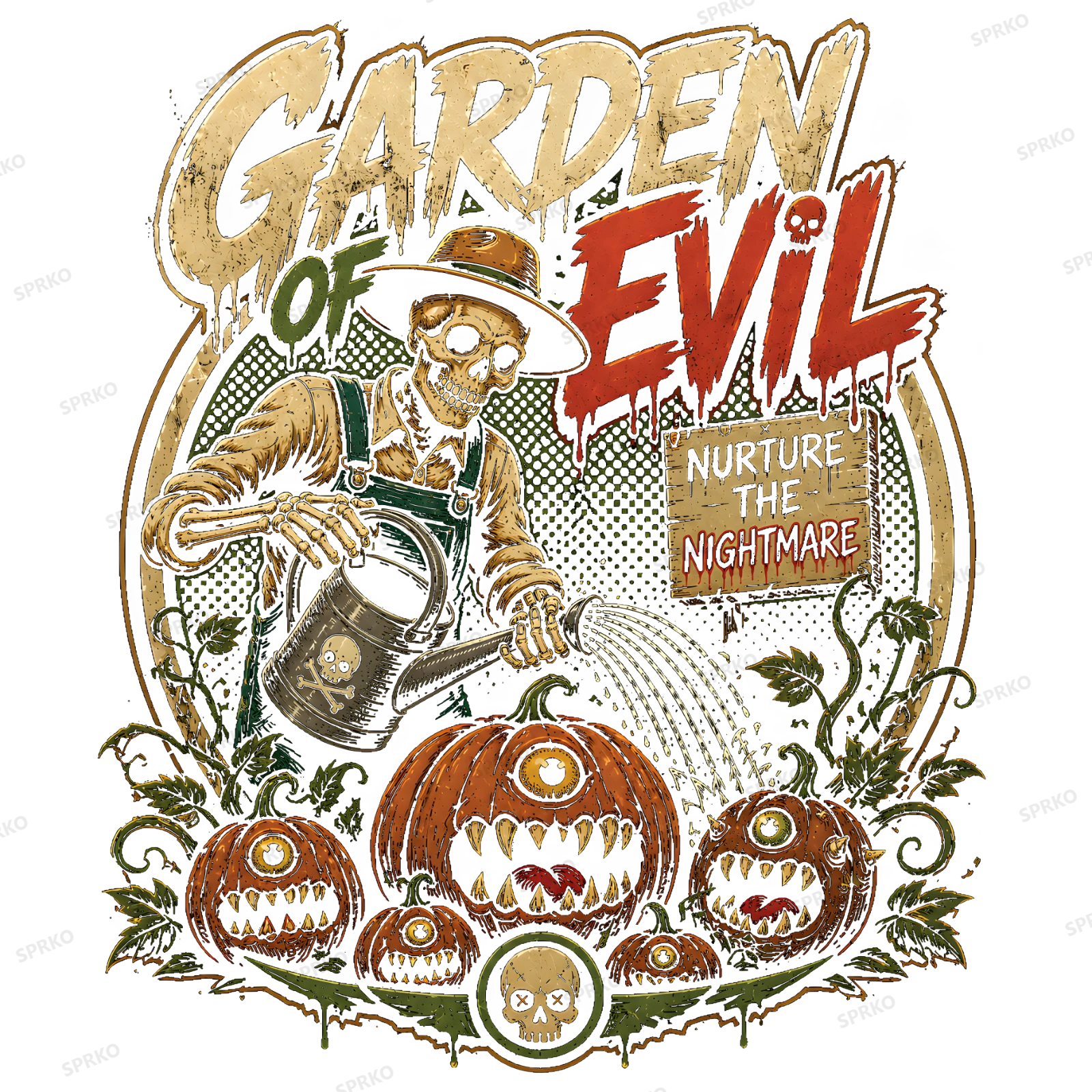 Garden of Evil Nurture The Nightmare Skull Skeleton design preview wrapped on a mug