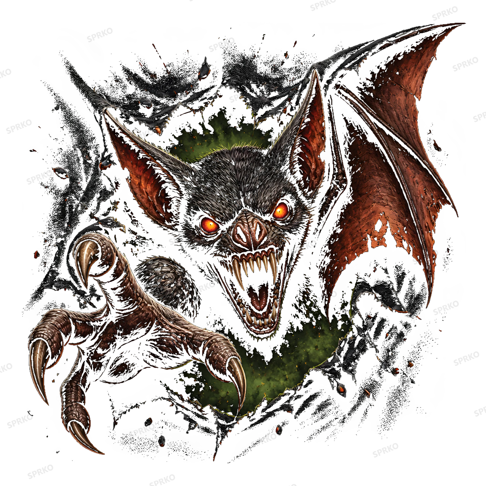 Gothic Vampire Bat Monster design preview wrapped on a mug