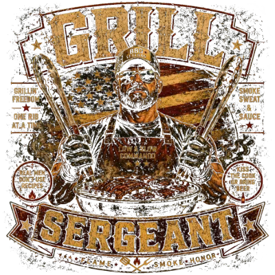 Grill Sergeant BBQ Veteran Distressed Design