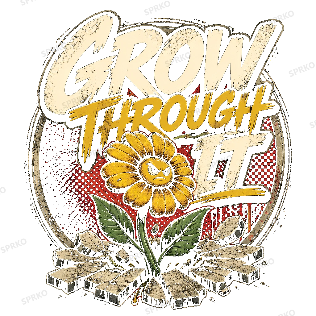 Grow Through It Angry Flower design preview wrapped on a mug