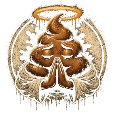 Holy Crap Praying Poop Emoji with Halo