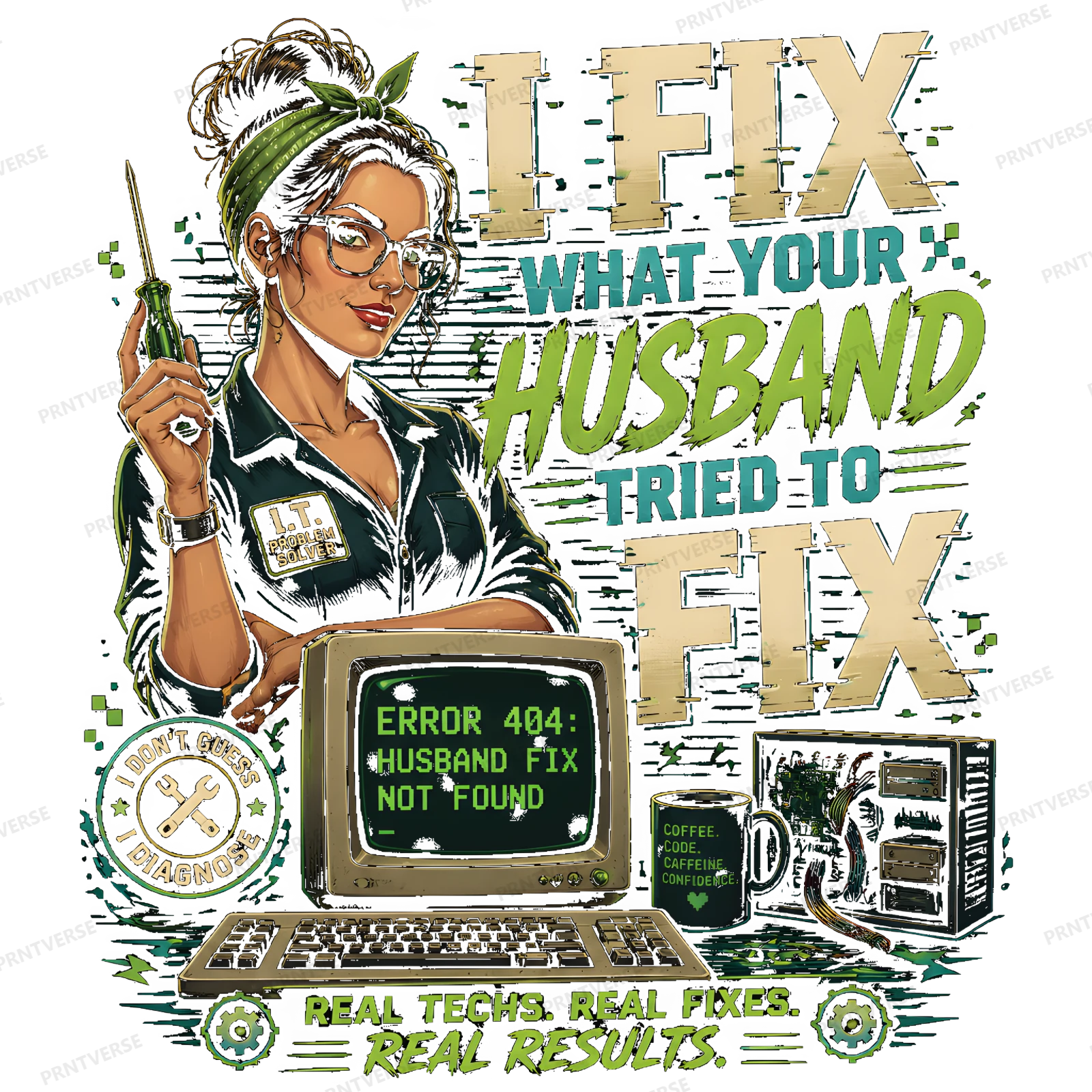 I Fix What Your Husband Tried To Fix IT Professional Art design preview wrapped on a mug