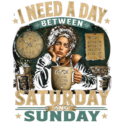 I Need a Day Between Saturday and Sunday Vintage Coffee Humor