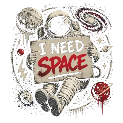 I Need Space Astronaut with Planets Design