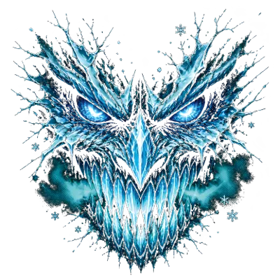 Ice Monster Face Winter Demon Design