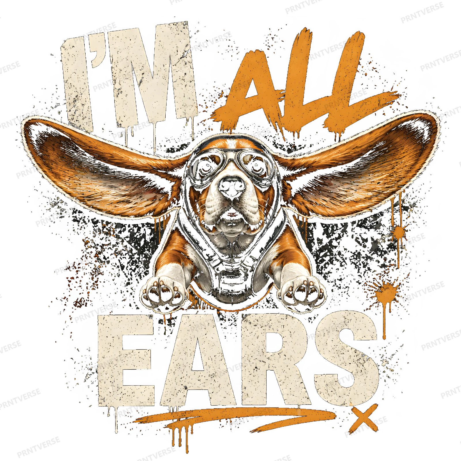 I'm All Ears Beagle Pilot Humorous Design design preview wrapped on a mug