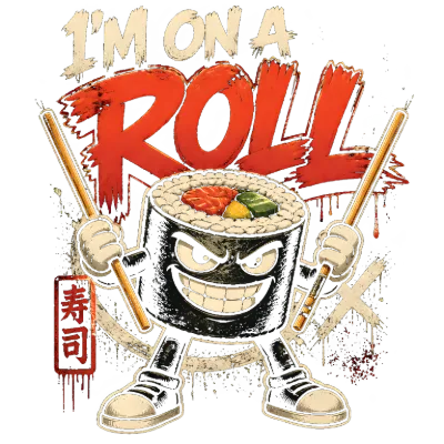 I'm On A Roll Aggressive Sushi Character