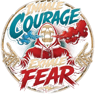 Inhale Courage Exhale Fear Skeleton Hoodie Design