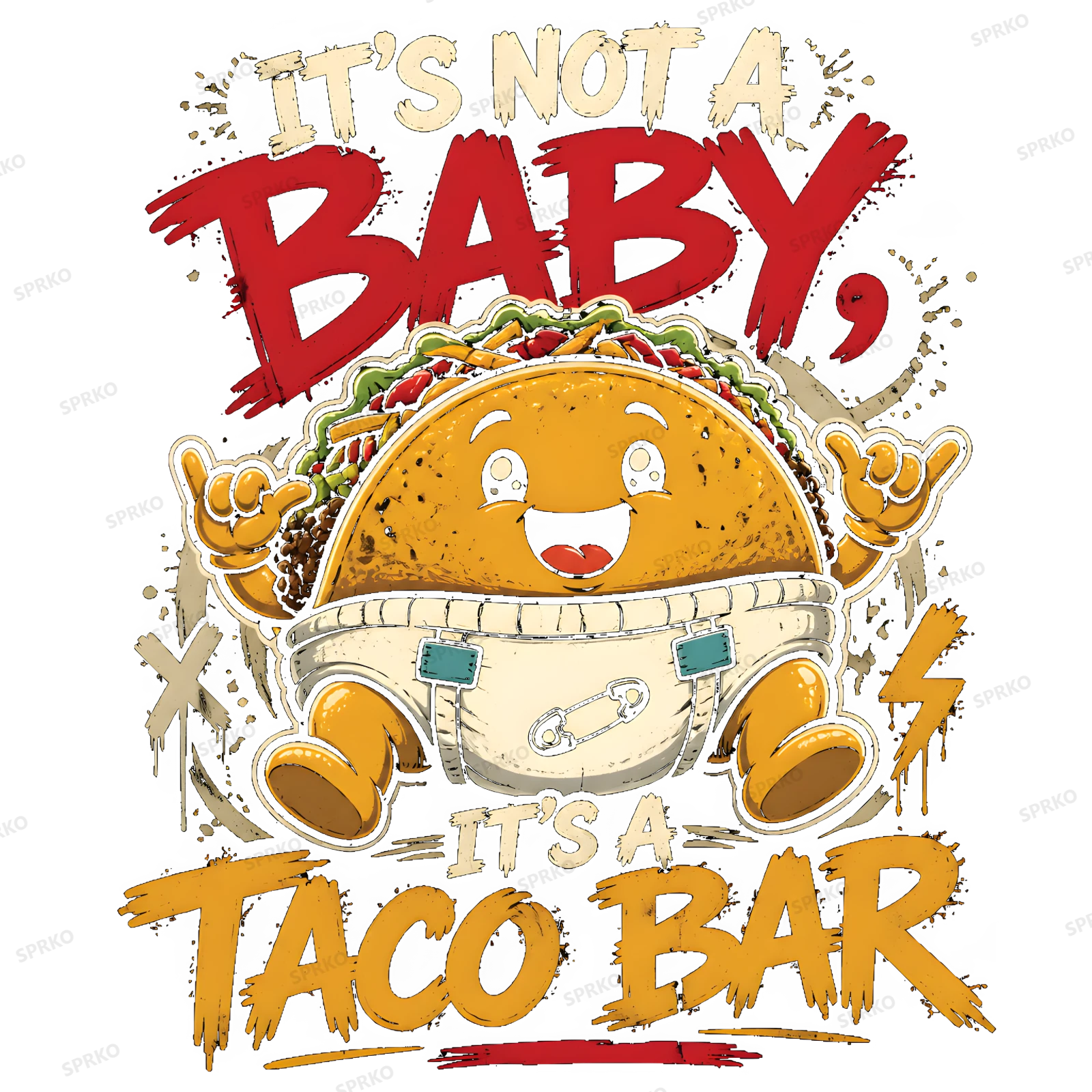It's Not a Baby It's a Taco Bar Design design preview wrapped on a mug