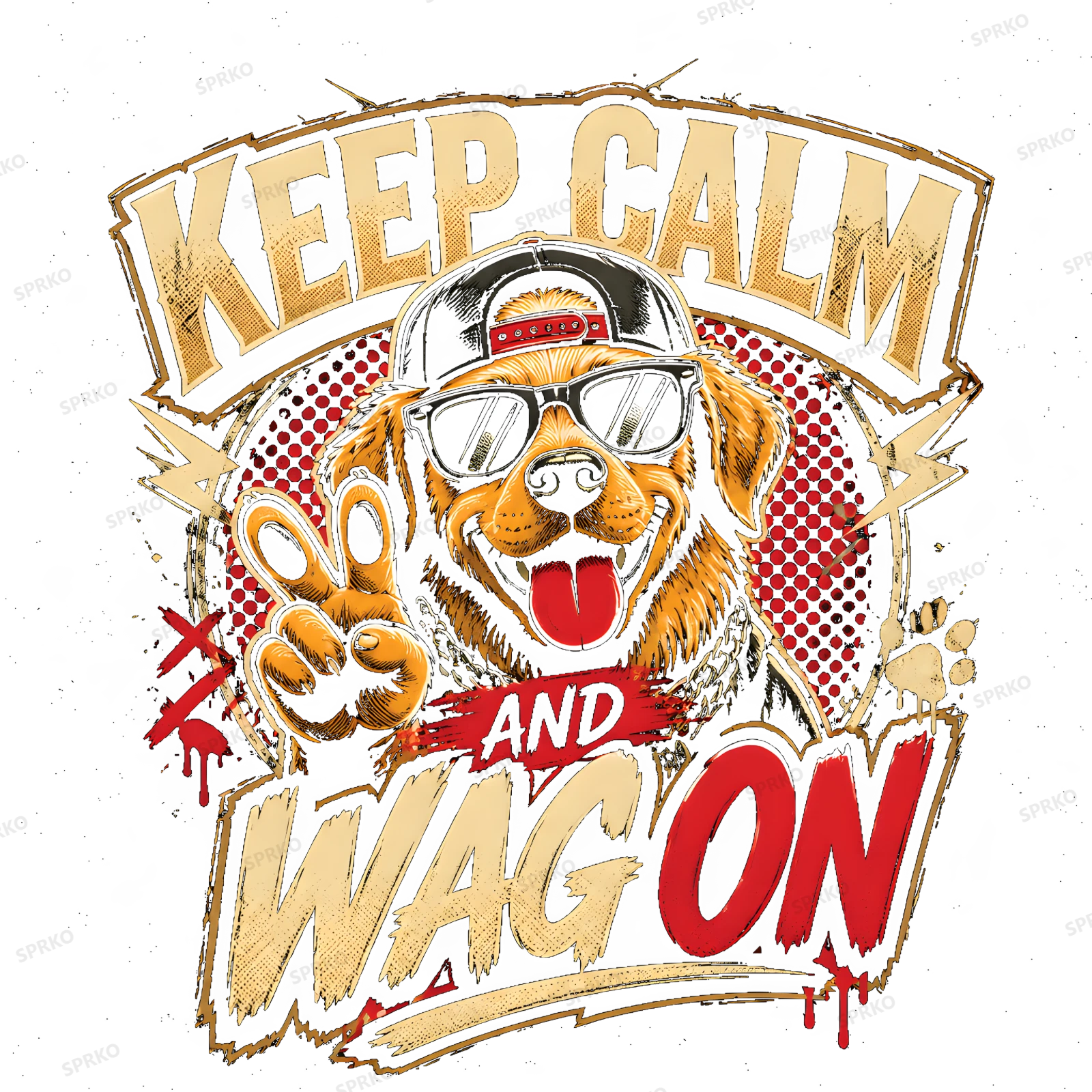 Keep Calm and Wag On Dog Design design preview wrapped on a mug