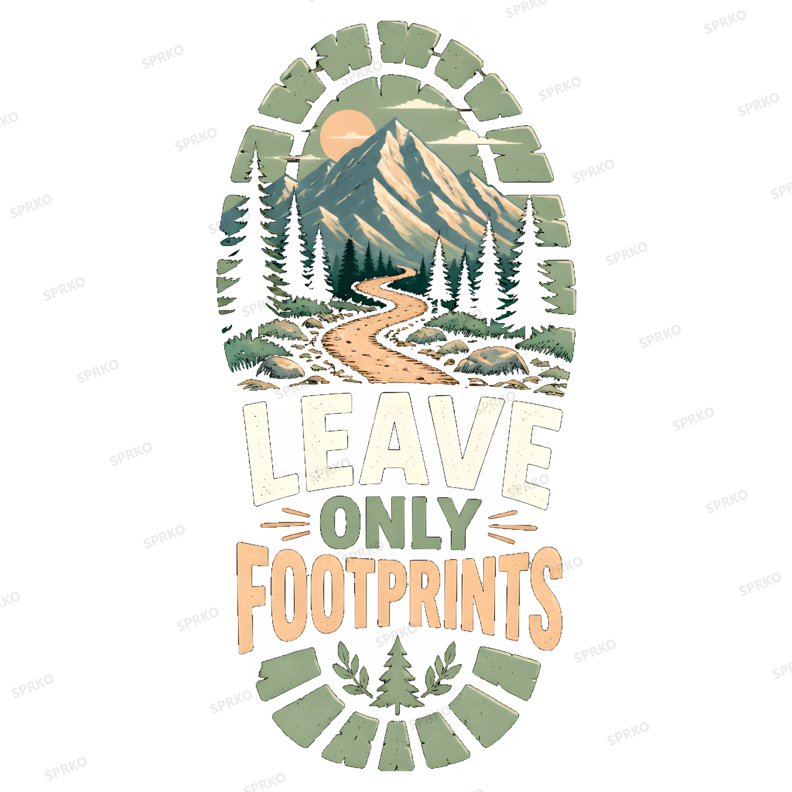 Leave Only Footprints Hiking Design design preview wrapped on a mug