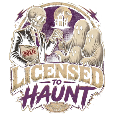 Licensed To Haunt Realtor Skeleton & Ghosts Design